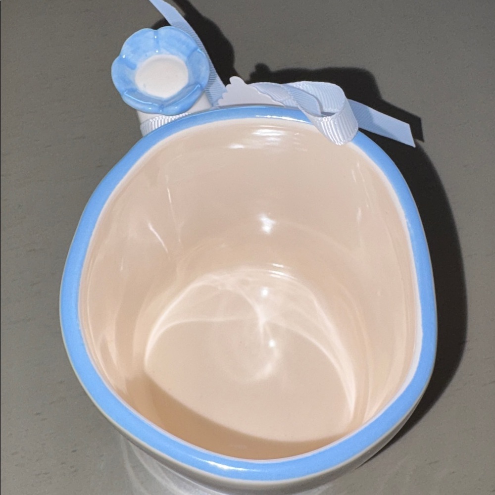 Rae Dunn Cream Mug with Light Blue Floral "best mimi" - Picture 4 of 5